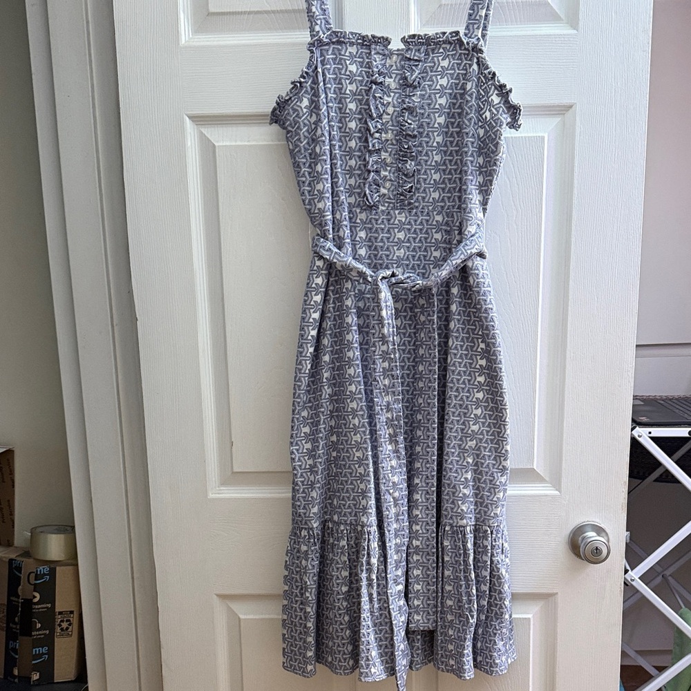 ANTONIO MELANI Gray Patterned Midi Dress